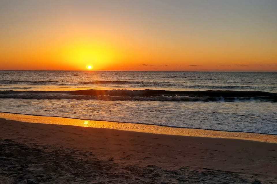 Beautiful sunrise on Folly Field Beach, just 2 blocks from the condo. Only about 5 min walk to the ocean!