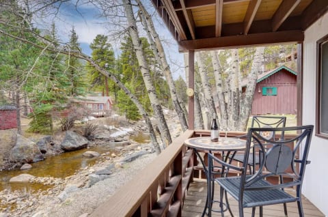 The porch right next to the river