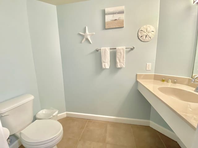 Half bath just down the hall from bunk room