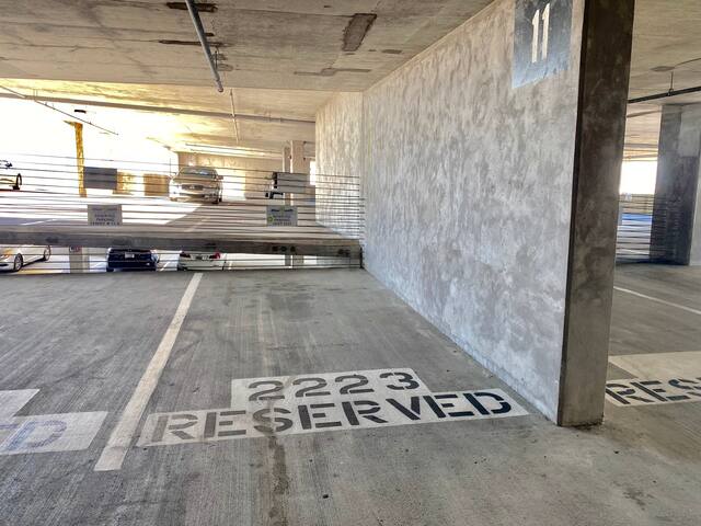 Your reserved parking spot on the 11th floor
