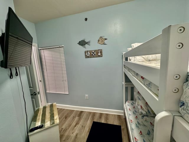 Roomy and comfortable mattresses with half bath just down the hall
