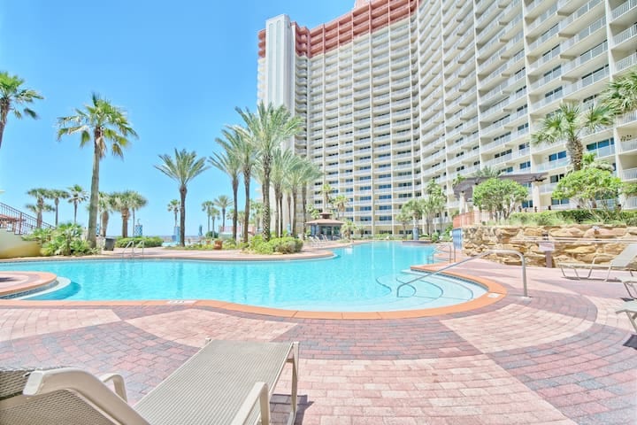 Plenty of chairs to enjoy the pool