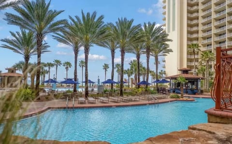 Pool side tiki bar serving great food