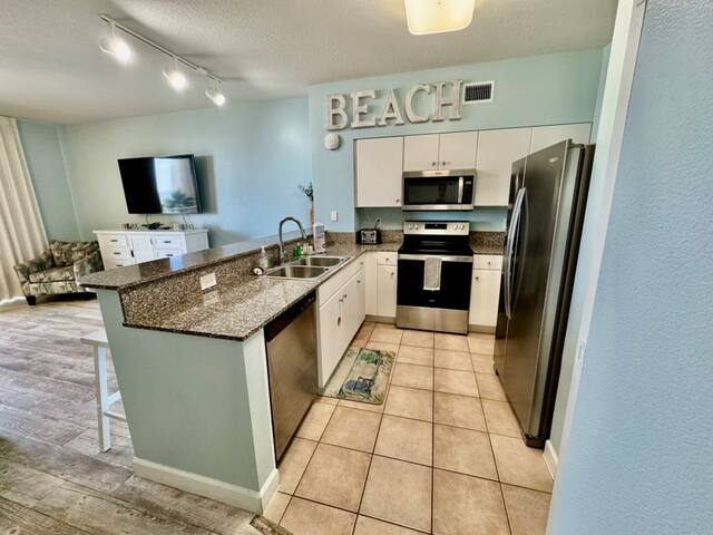 Fully stocked kitchen for cooking meals