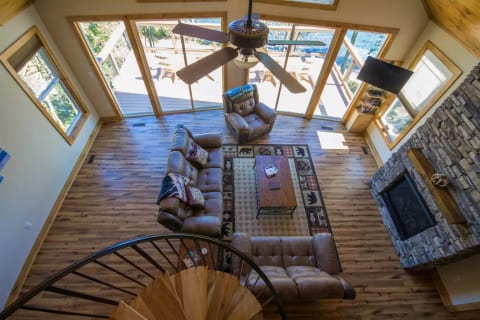 Purpose-built open interior for vacationing and get-together with friends