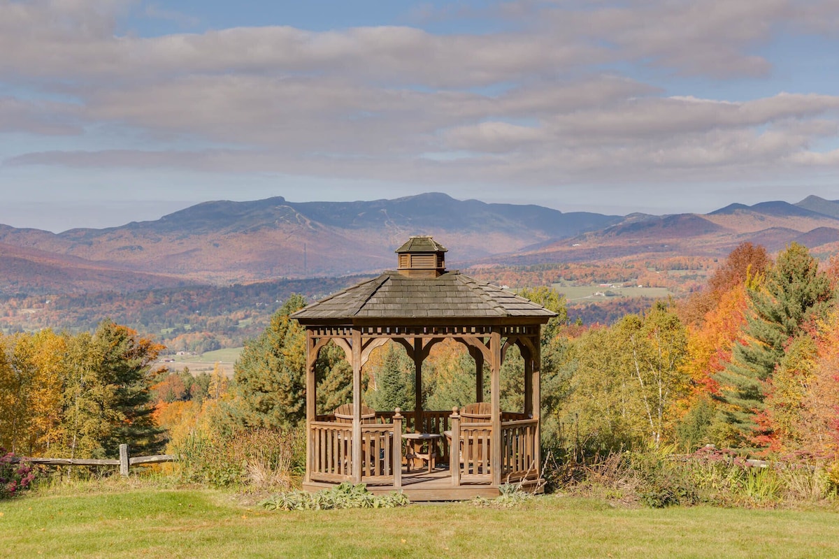 Take in the gorgeous mountain views from the gazebo. Take in the gorgeous mountain views from the gazebo. - Modern Retreat ~ Stunning Mountain View ~ Hot Tub! - Stowe