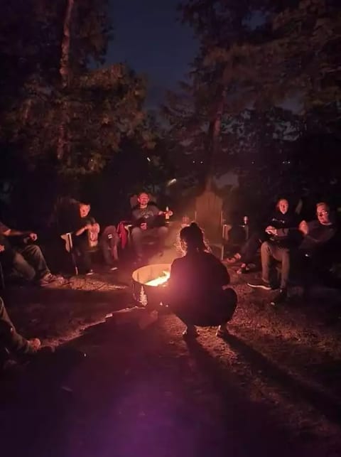 Enjoy a campfire beside the lake with family and friends