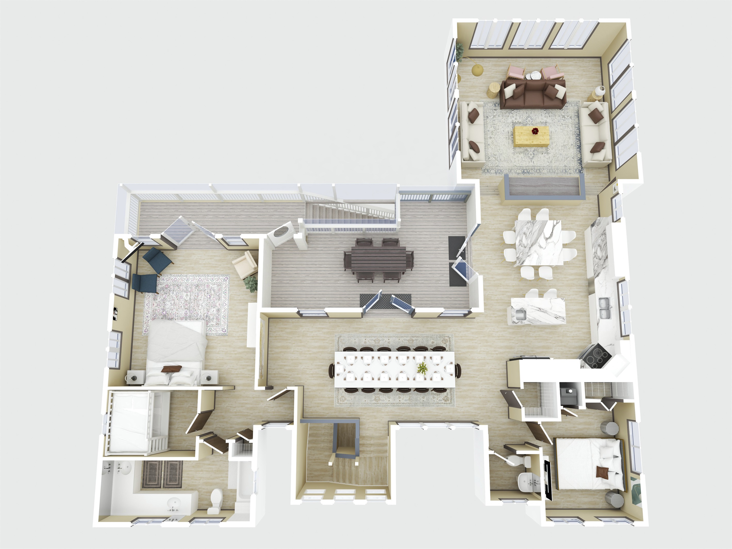 Top floor floorplan. Top floor floorplan. - Family Beachfront Oasis - Eastpoint