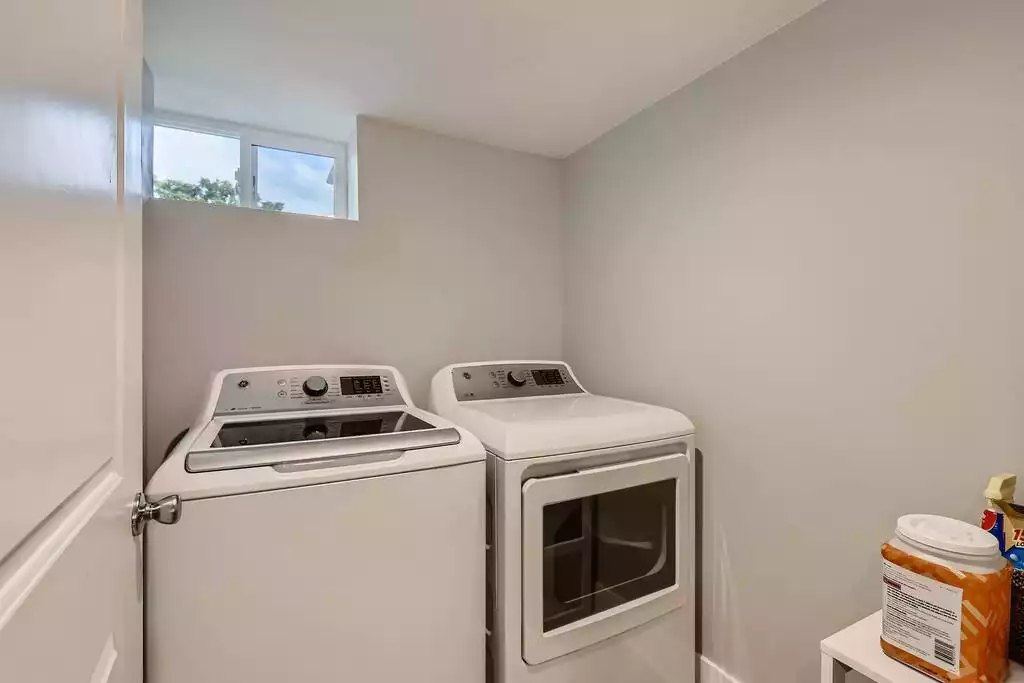 Included washer and dryer and complimentary laundry supplies in-unit for guests on the go.