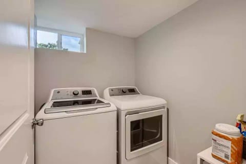 Included washer and dryer and complimentary laundry supplies in-unit for guests on the go.