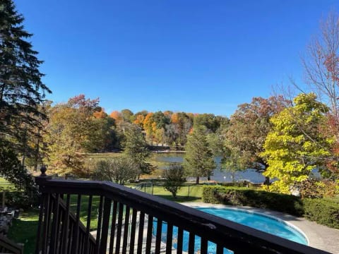 Pool and lake from the deck.