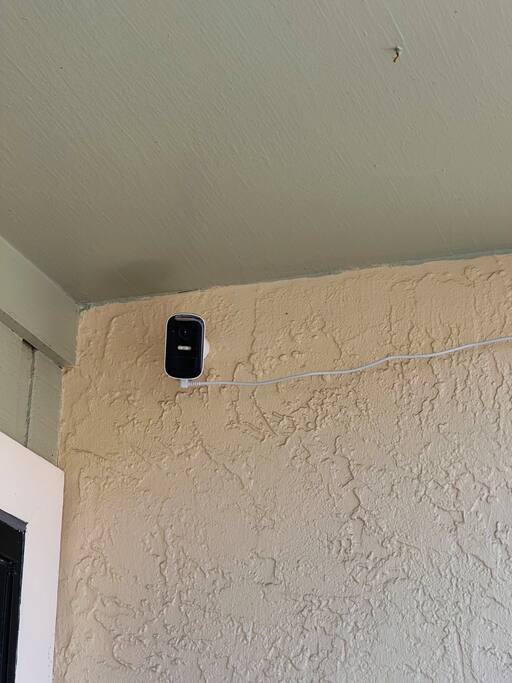 Security cameras above front door and back patio , 24/7 recording 