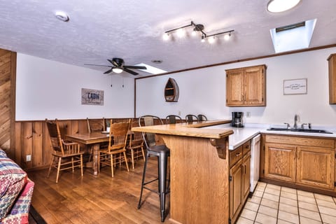 View of Kitchen & Dining area & breakfast bar.