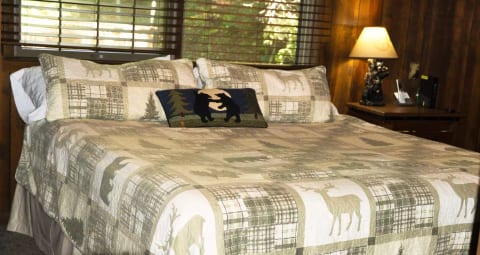 King bed upstairs in the bedroom