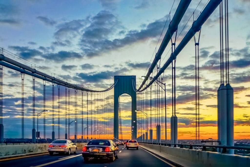 A car ride over the Verrazano Bridge offers the best Staten Island sunrise. - NYC Apartment By The Free Ferry In Staten Island! - Richmond County