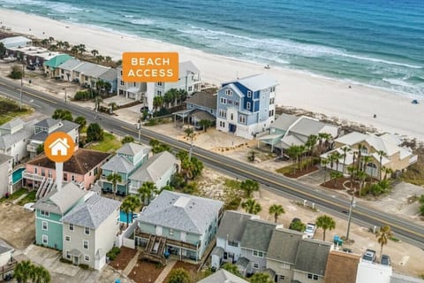 Simply walk by the pool and between the 2 front houses and you are at the beach access light! Simple!