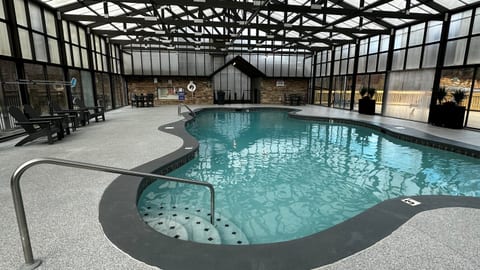 Recently renovated indoor, community pool, with a large outdoor sundeck. The pool is open 10 to 10 daily!