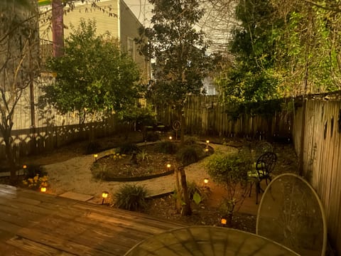 Backyard at dusk