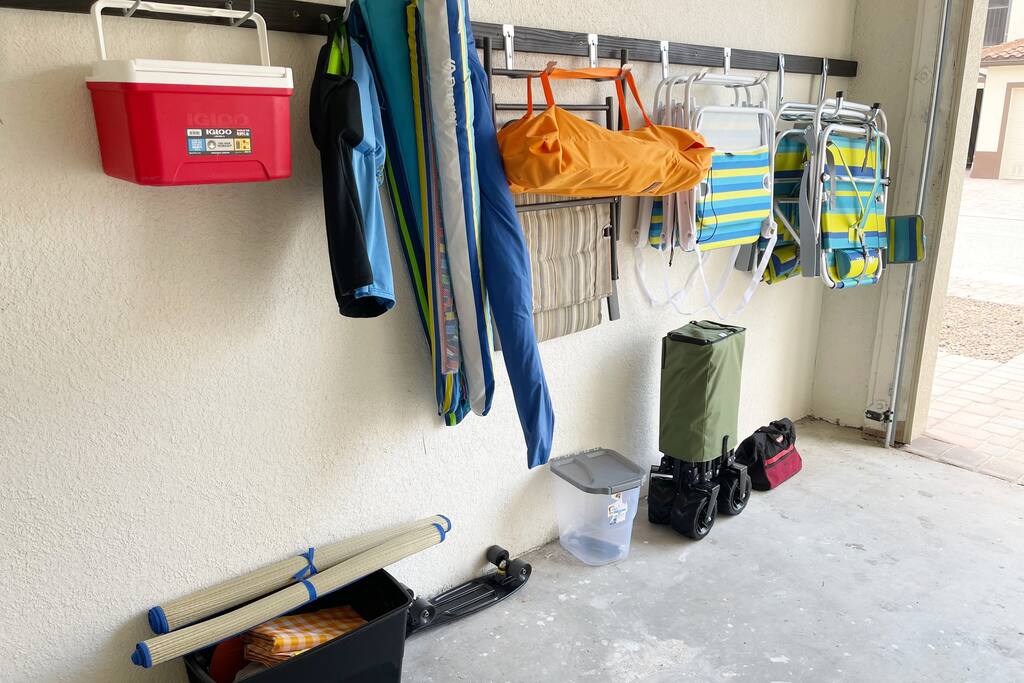 Beach Gear for guests ~ Note that parking is not available in the garage due to bike and beach gear storage
