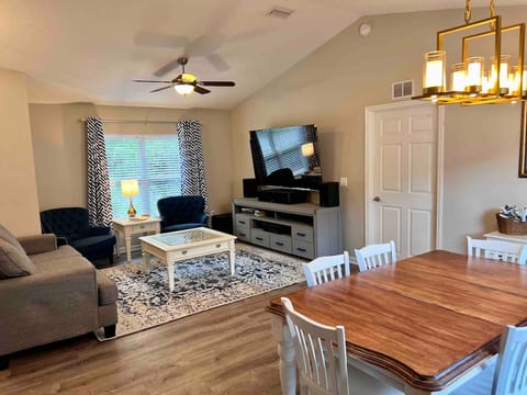 Living room and dining room
