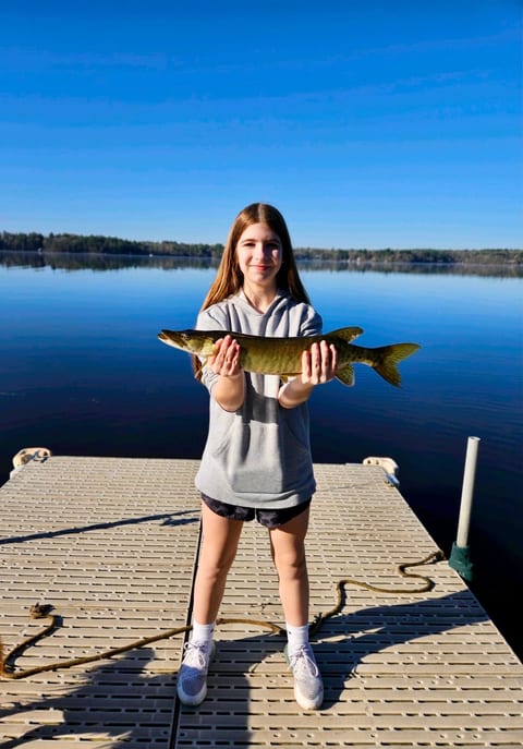 Musky caught right off the dock.