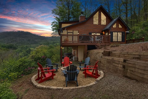 Drive in on paved roads and find this waiting for you — tucked into the Blue Ridge with the kind of quiet that starts the moment you park.