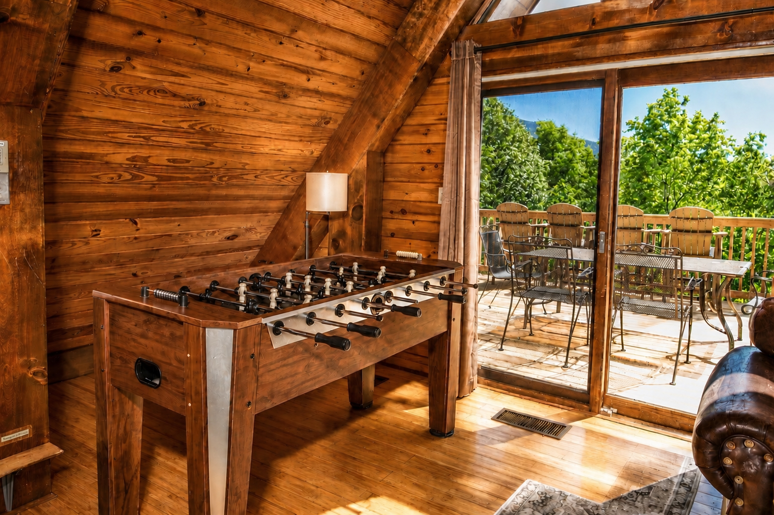 Foosball game in living room