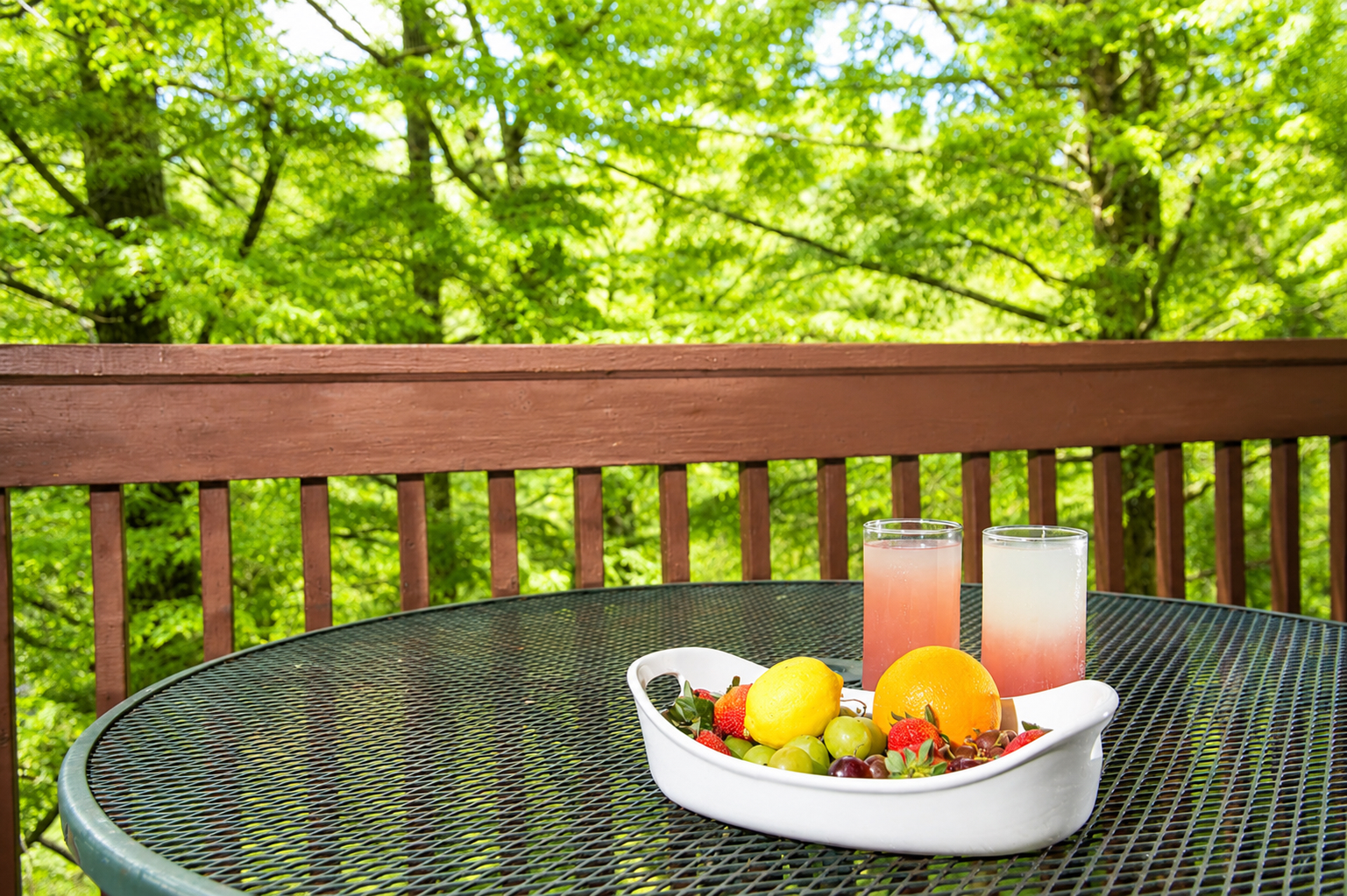 Sip your morning coffee or enjoy a leisurely meal surrounded by the peaceful Smoky Mountain woods.