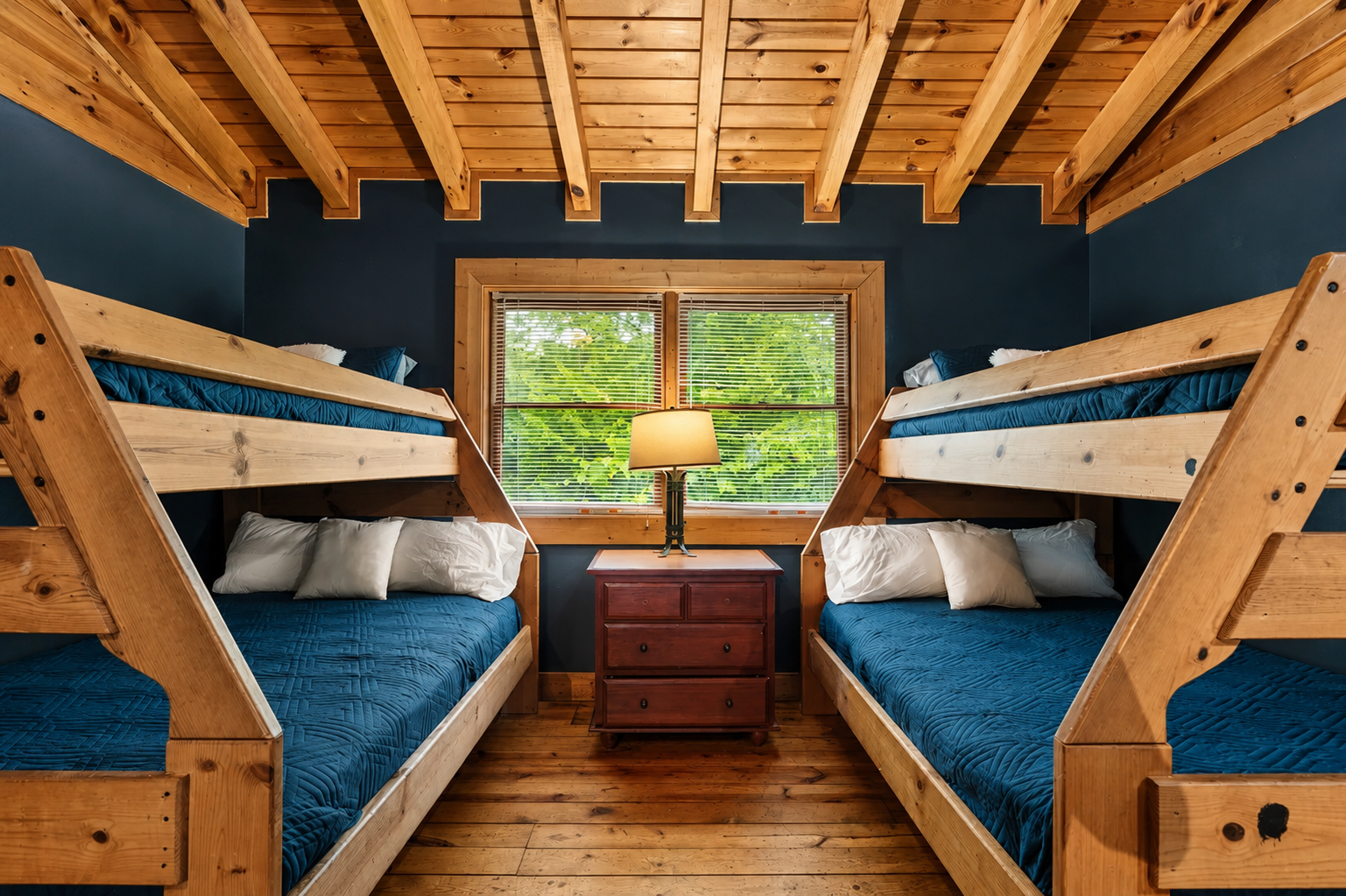 A spacious bunk area gives kids and teens their own cozy place to recharge after a day of adventure.