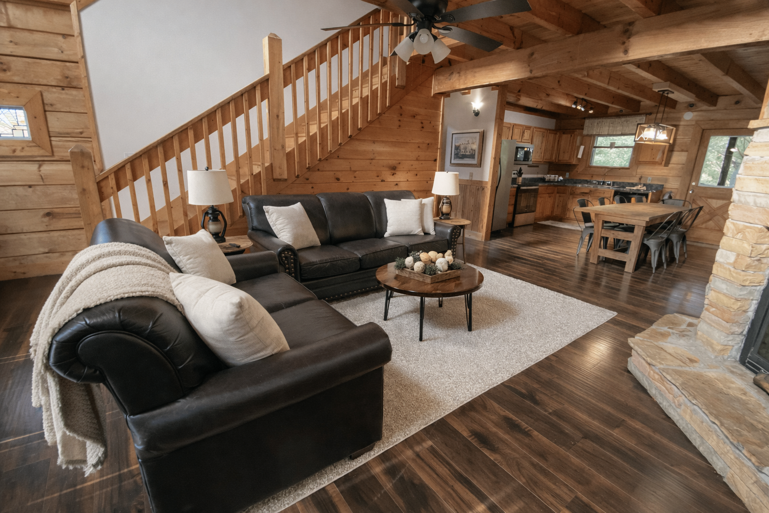 Open great room & kitchen The Lodge