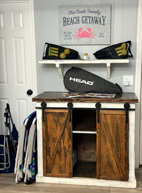 Beach cart, Chairs, Pickleball Racquets