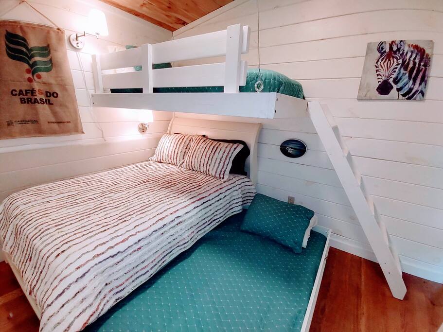 ladder is built in and secures to wall. great space that sleeps 4. ladder is built in and secures to wall. great space that sleeps 4. - Modern Farmhouse on Creek near Town/Train +Hot Tub - 28713