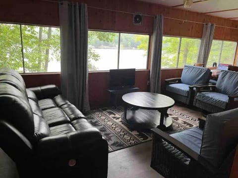 Living room with the lake as the focal point.