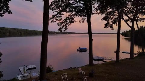 evening view.. our dock is the "L" shaped dock