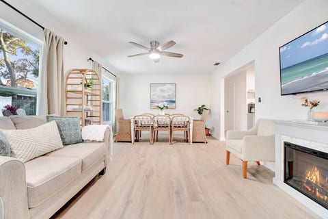 The Florida room is a second living space, separate from the main living area.