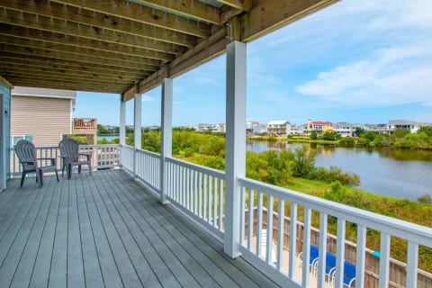 beautiful lake views from 2nd floor covered deck 