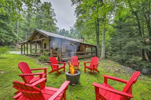 Backyard | Creekfront | Firepit | Adirondack Chairs