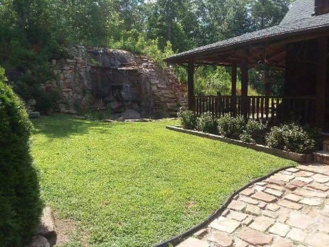 Waterfall on the property.
