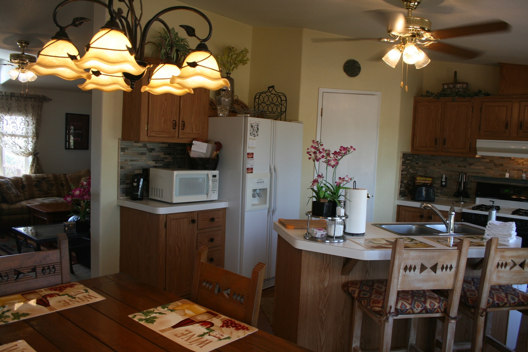 Fully equipped Country Kitchen with everything you need for that special meal. Tons of cooking spices. Oversize windows to enjoy the desert as you eat. - $695WK Amazing 25AC Birding Ranch Vacation Rental  - Pearce