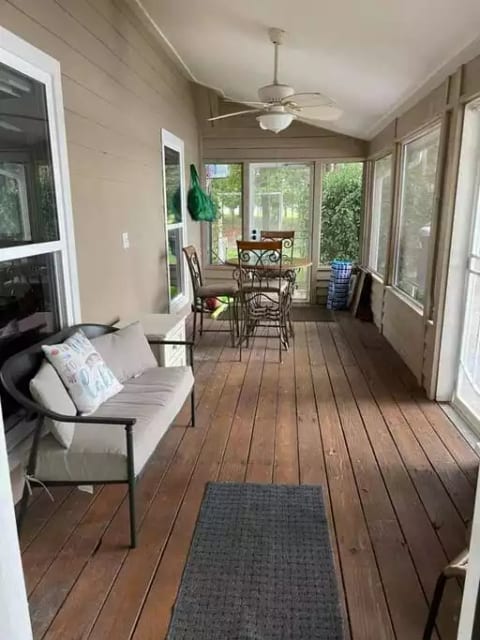 Enjoy your coffee on the screened in porch.