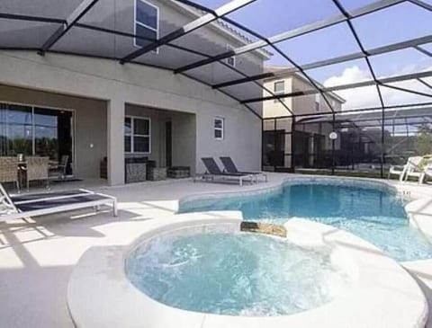 Enjoy our large, private pool and relaxing spa