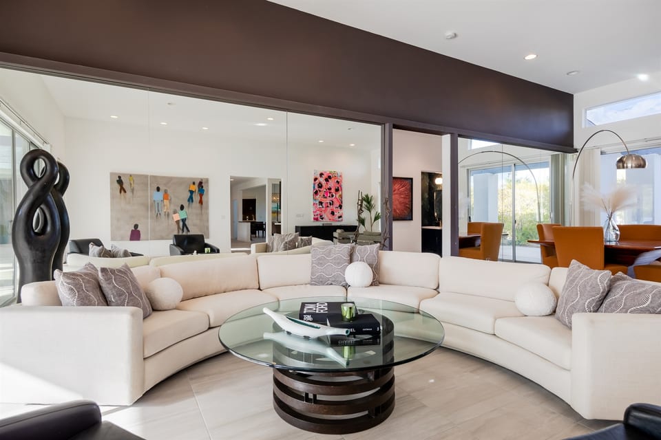 A comfortable sofa is essential for a cozy movie night with the group!