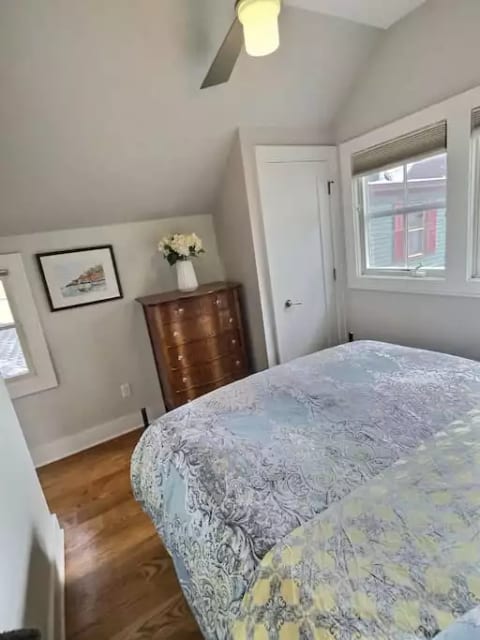 Charming vintage dresser in master bedroom