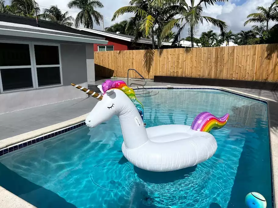 Swim and splash in our sunny private full sized pool