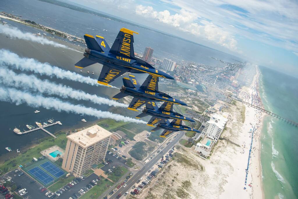 The world famous Blue Angels call Pensacola home. Shows, practices, and flybys all the time! Check their schedule for details. The world famous Blue Angels call Pensacola home. Shows, practices, and flybys all the time! Check their schedule for details. - The Wright Place - Pensacola