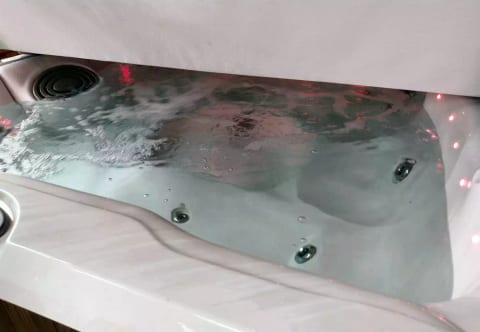 Large modern hot tub for upwards of 8 adults