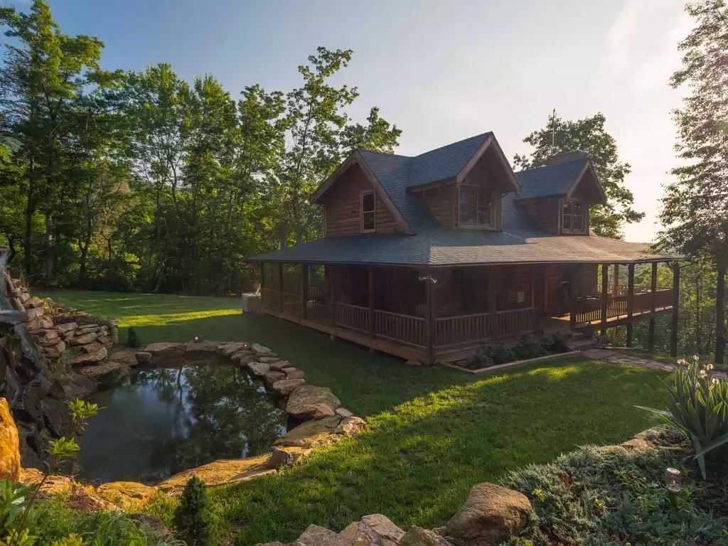 Front view of the cabin. - Book Direct and Save! A Touch of Luxury-Lake Lure - Mill Spring