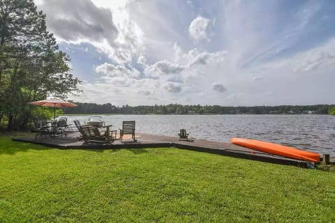 Hang out on the dock or float your cares away on the lake on floats, kayak or canoe.