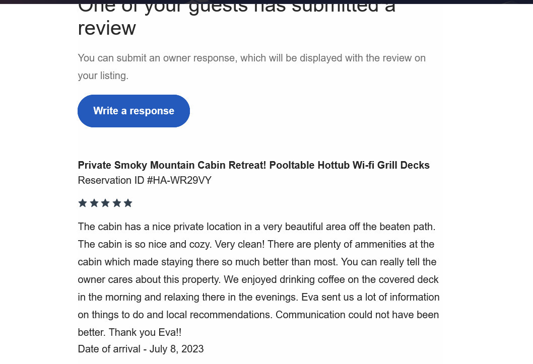 Just one of many 5 star reviews for our property!  You won't be disappointed! Our primary concern is that you have the best vacation possible!  check us out!