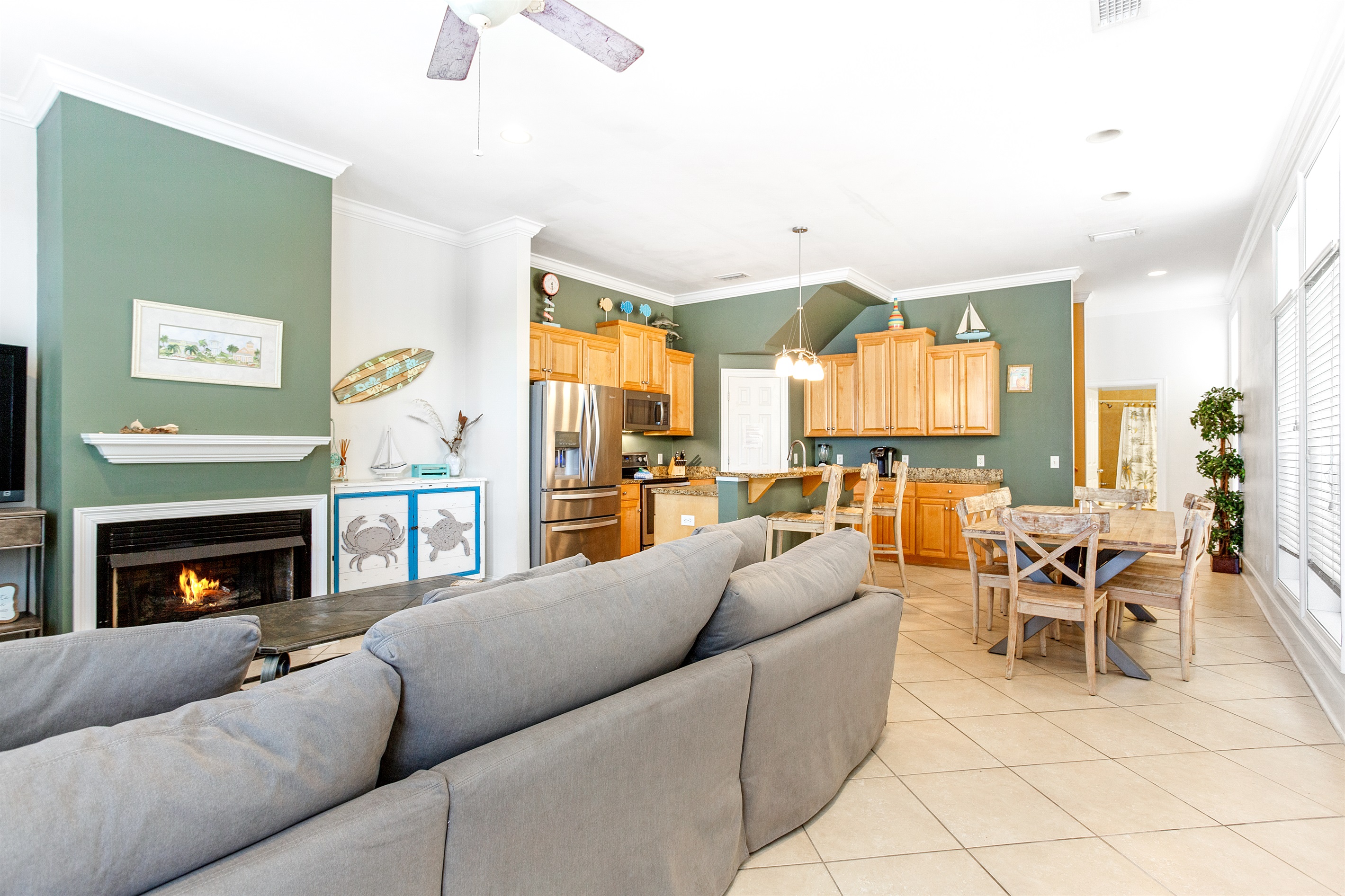 1st Floor Living Area with Flat Screen TV